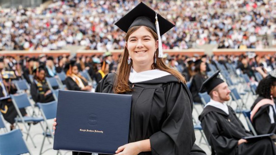 Alyssa Watrous at Georgia Southern University commencement