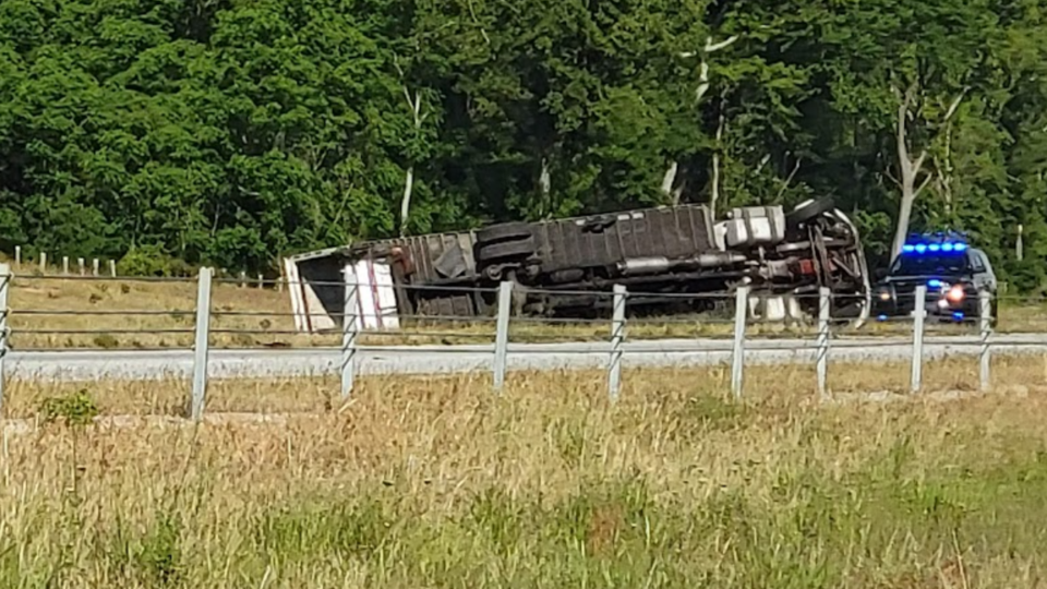 Overturned-truck