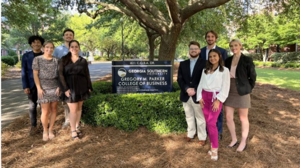 College of Business students who helped work on a marketing plan for a local nonprofit.