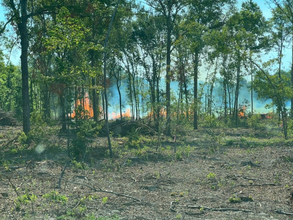 heavy smoke woods fire
