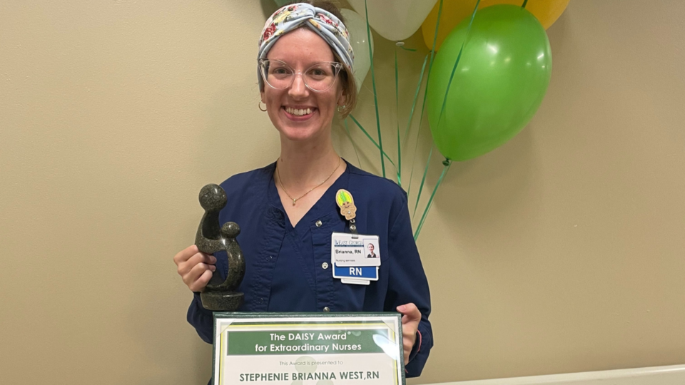 Brianna West, R.N., was honored with the DAISY Award for Extraordinary Nurses at East Georgia Regional Medical Center.