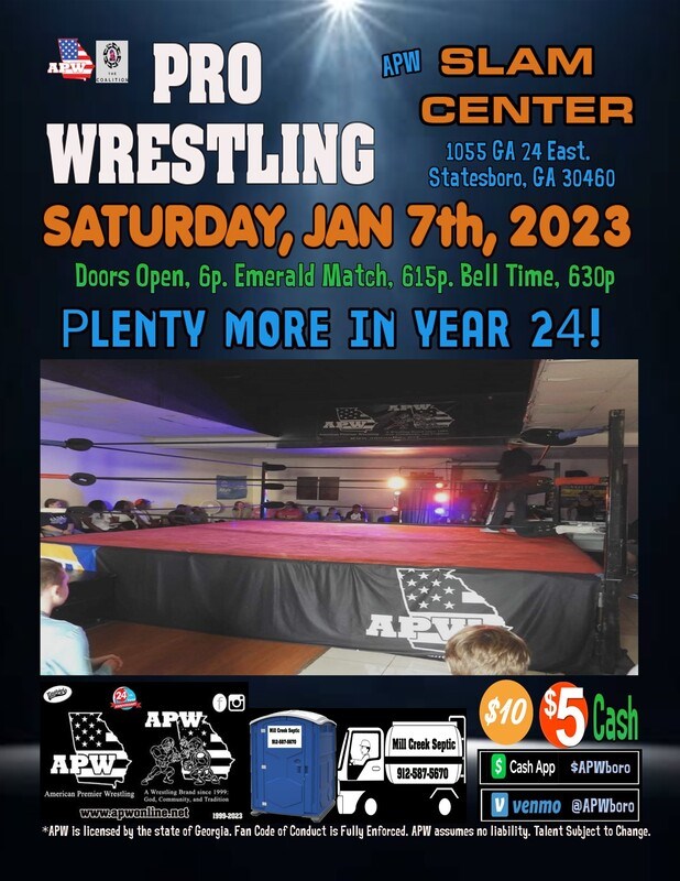APW Slam Center Wrestling Event Flyer