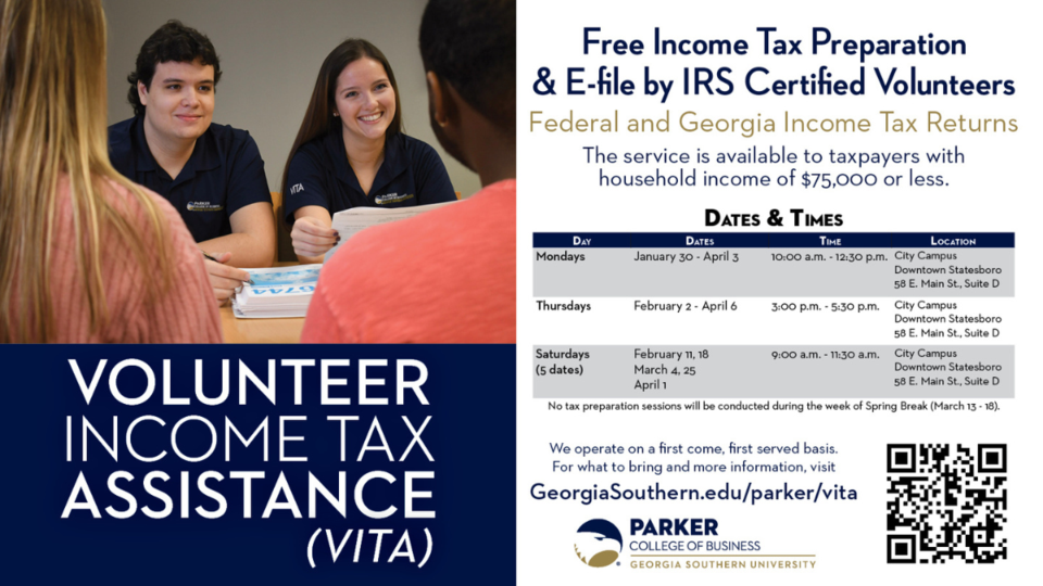 Free tax preparation services will begin Monday, January 30, 2023. We do not take appointments. Our service is provided first-come, first-served.
