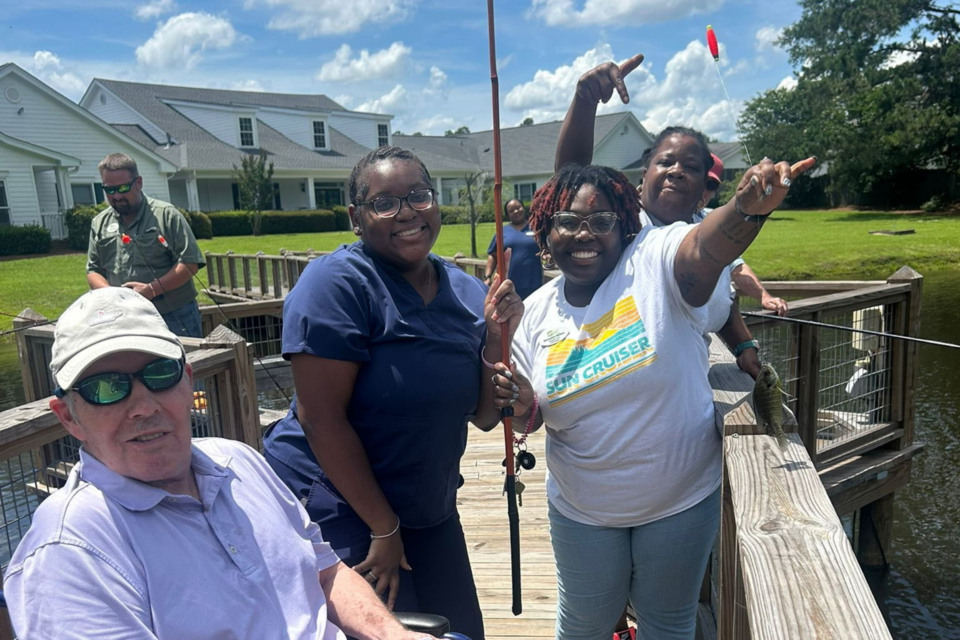 Randy Rodrick, Demetrra, JJ, Marilyn ready to fish- Willow Pond