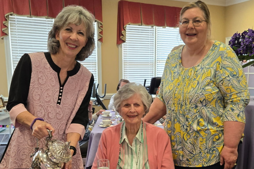 Lynn Futch, Sally Deal, and Lynn Underwood at the Willow Pond High Tea | Photo Courtesy Lynn Futch