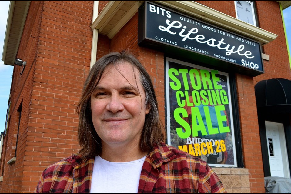 Chris Stewart outside the Bits, Bikes and Boards Lifestyle shop at the corner of Norfolk and Cork Streets Troy Bridgeman for GuelphToday.com