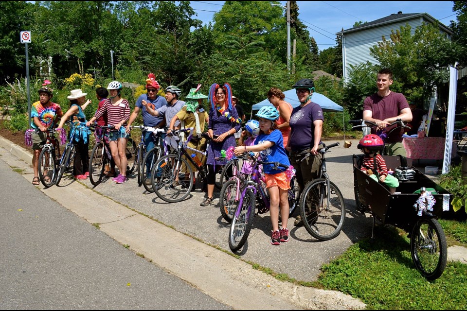 Walkers and pedallers prepare to go on parade.  Troy Bridgeman for GuelphToday.com