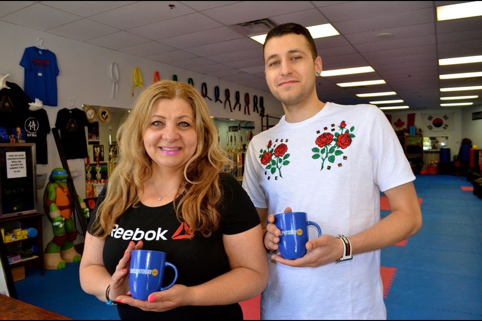 Mother and son team Sophie and Nathan Skoufis from Guelph Family Martial Arts.  Troy Bridgeman for GuelphToday.com