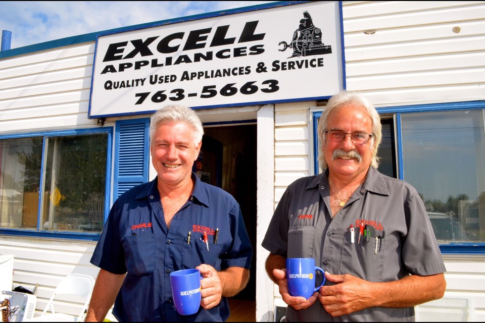 Charlie Burton and Yvon Lauzon owners of Excell Appliances continue to repair appliances for a throw-away society.