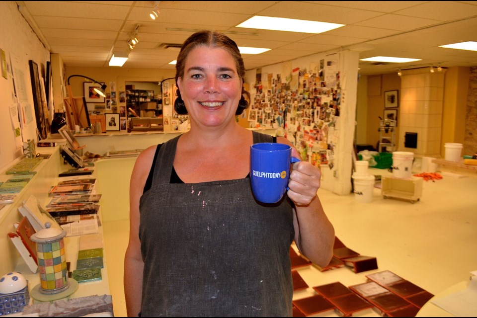 Potter and oven maker Jessica Steinhauser in her studio on Woolwich Street.  Troy Bridgeman for GuelphToday.com