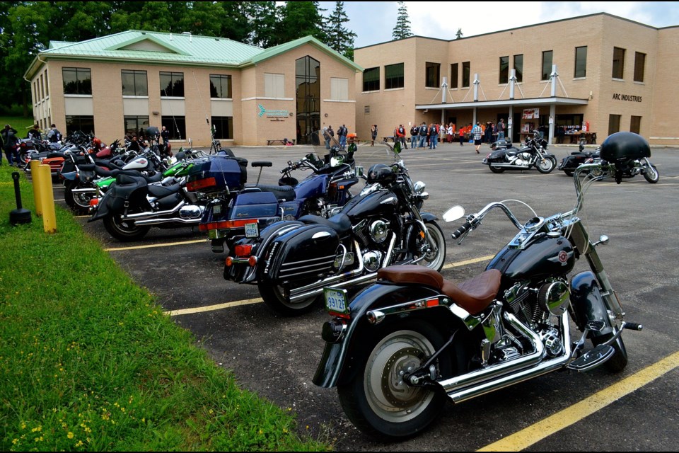 Motorcycles slowly fill the parking lot at Community Living as riders prepare for the 2nd Annual Ride for JOE Troy Bridgeman for GuelphToday