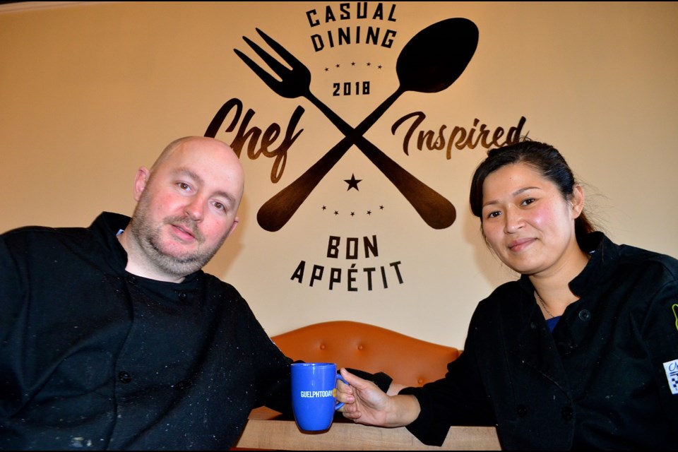Ron Hill and Tammy Hsieh are working hard to give their customers the royal treatment at their new restaurant Queen’s Café on Victoria St. S.  Troy Bridgeman for GuelphToday.com 