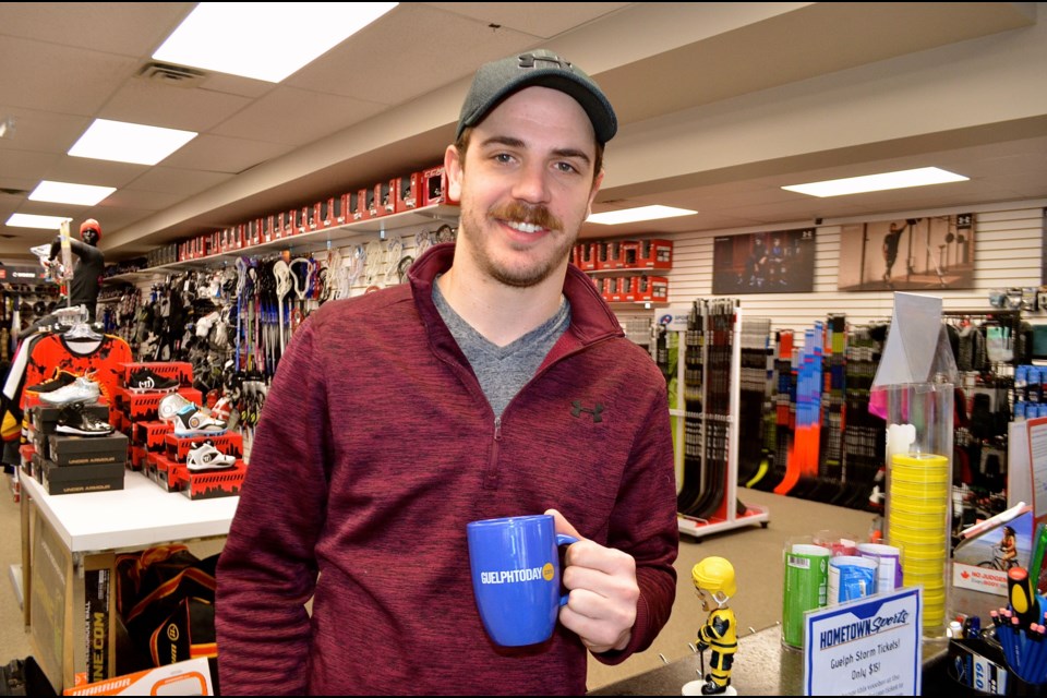 Mac Cheyne manager of Hometown Sports and Apparel on Eramosa Road has built a retail dream team to serve the local sports community. Troy Bridgeman for GuelphToday.com