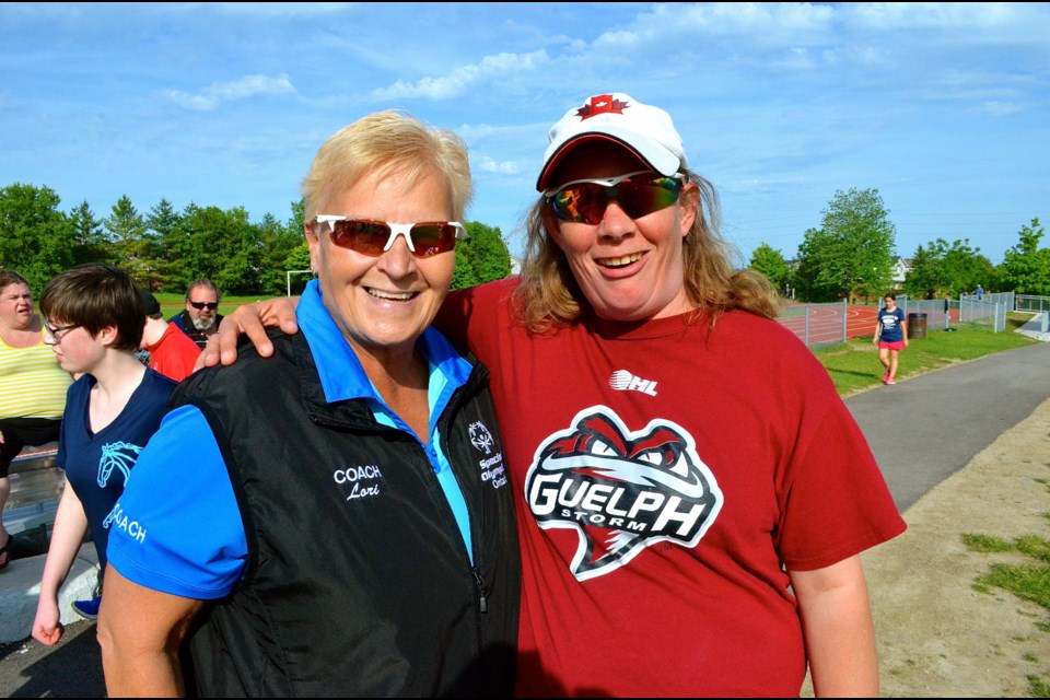 Coach Lori Burjoski-Savage with Special Olympics gold medalist Jennifer Allen. Troy Bridgeman for GuelphToday.com