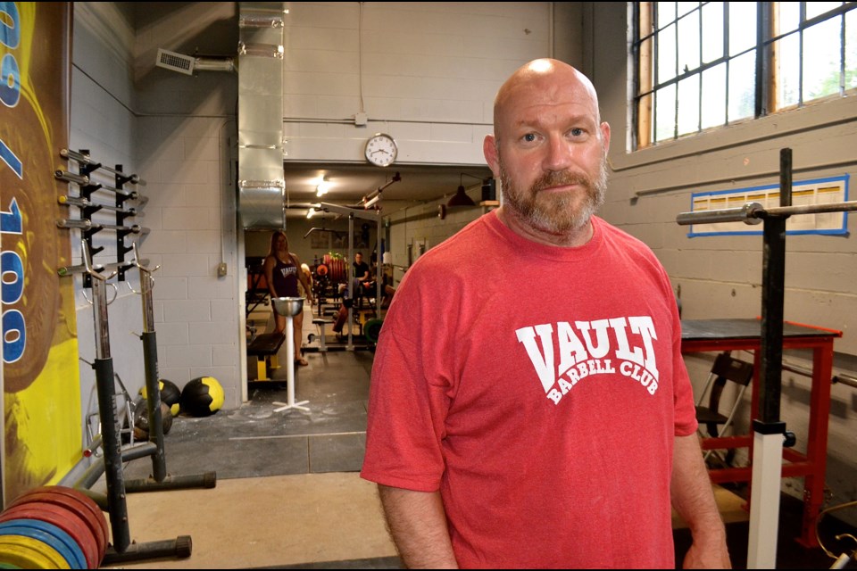 Powerlifting champion, referee and trainer Mark Giffin is building muscle and community at the Vault Barbell Club.  Troy Bridgeman for GuelphToday.com