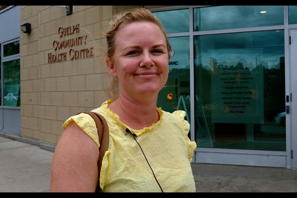 Downtown peer outreach worker Julie Porter outside the Guelph Community Health Centre.  Troy Bridgeman for GuelphToday.com 