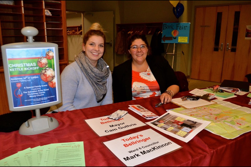 Megan Borduas and Missy Tolton register volunteers for the 2019 Salvation Army Kettle Campaign. Troy Bridgeman for GuelphToday.com