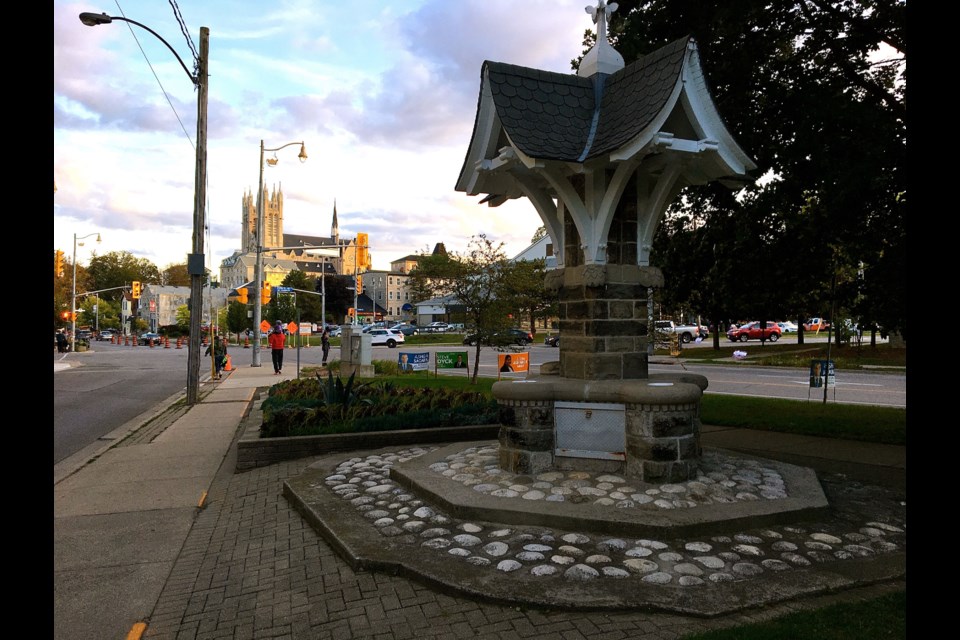 The Imperial Order of the Daughters of the Empire Fountain was moved from Trafalgar Square to its present location between Yarmouth and Norfolk Streets in 1926. Troy Bridgeman for GuelphToday.com