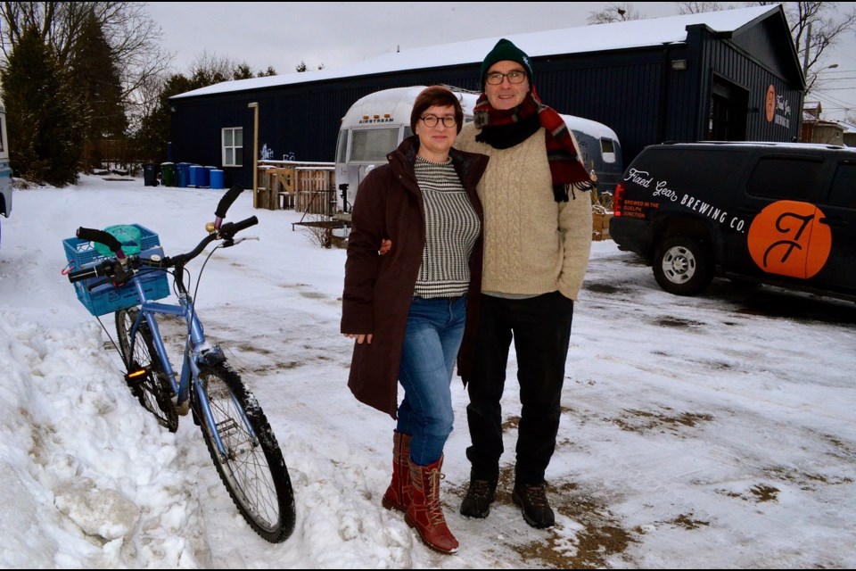 Laura Brown and Mike Darmon from GCAT are holding an workshop on winter cycling at Fixed Gear Brewing Dec 12. Troy Bridgeman for GuelphToday.com

