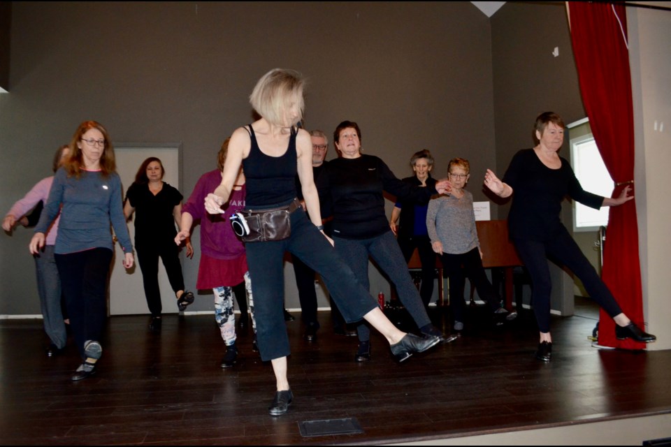 Jill Simpson leads The Eden Mills Tappers in a rehearsal at the Eden Mills Community Centre. Troy Bridgeman/GuelphToday