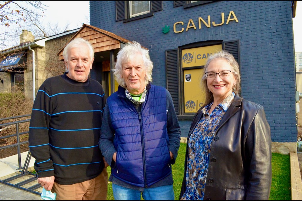 Siblings, Brian, Lore and Anna Bortolon are partners at Guelph’s fourth licensed cannabis shop, CANJA, at the former location of Goodtimes Hairstyles on Surrey Street.  Troy Bridgeman for GuelphToday