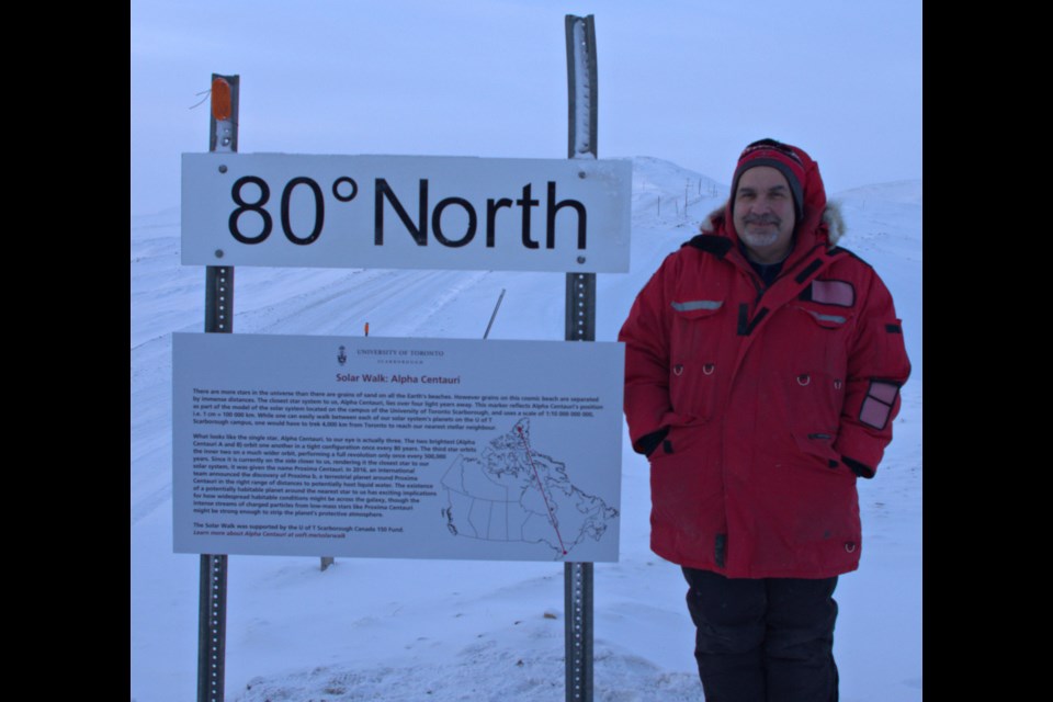 Dr. Pierre Fogal stands at 80 degrees latitude in the Arctic in Ellesmere Island. Supplied photo