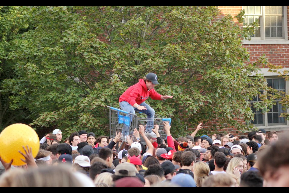 Thousands of students gathered on Chancellor's Way for what would normally be Homecoming Weekend on Saturday for the University of Guelph. Guelph Police Service increased their presence and issued several tickets on site for hosting gatherings, attending gatherings, and consuming alcohol outside private residences and licensed establishments.