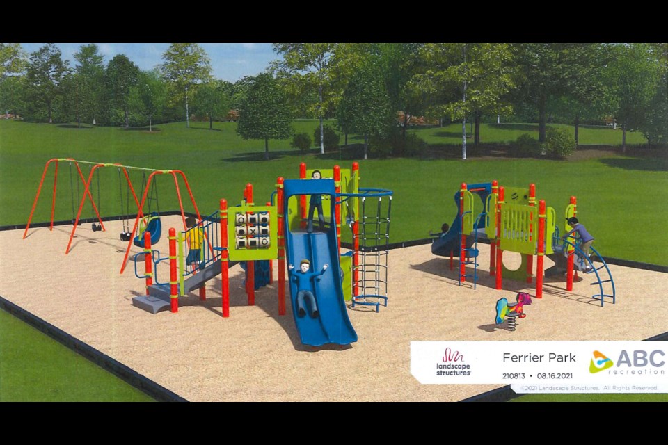A rendering shows the new playground planned at Ferrier Park in Fergus. Minor changes may be made to the design. 