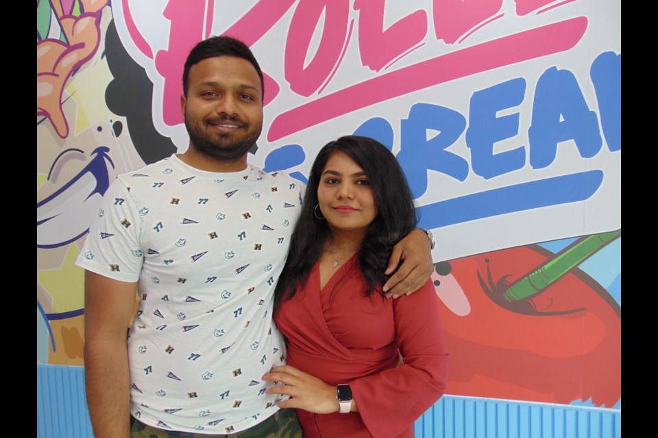 Akshay Patel and his wife, Minal, look forward to opening their doors to Rollz Ice Cream, on June 10.                                
