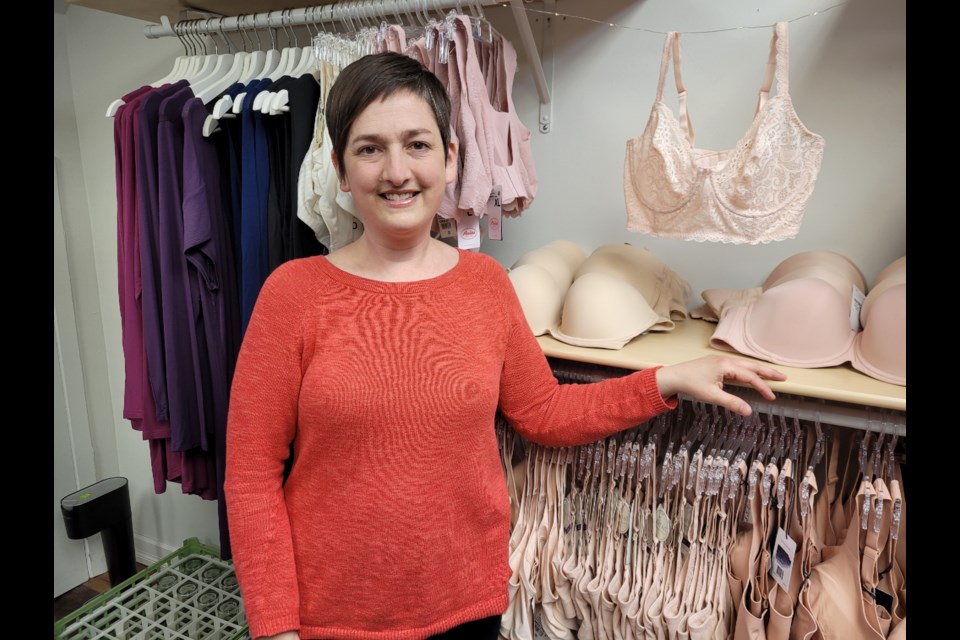Andrea Munk, owner of Cedar Lily Bra Boutique at 25 Suffolk St., E.