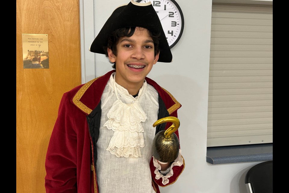 Sam Sahadeo, 13, plays Captain Hook. 