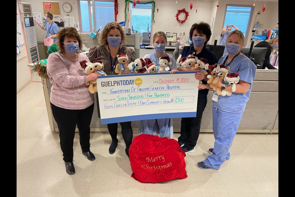 GuelphToday delivers teddy bears and a cheque for $7,500 to Guelph General Hospital / GuelphToday