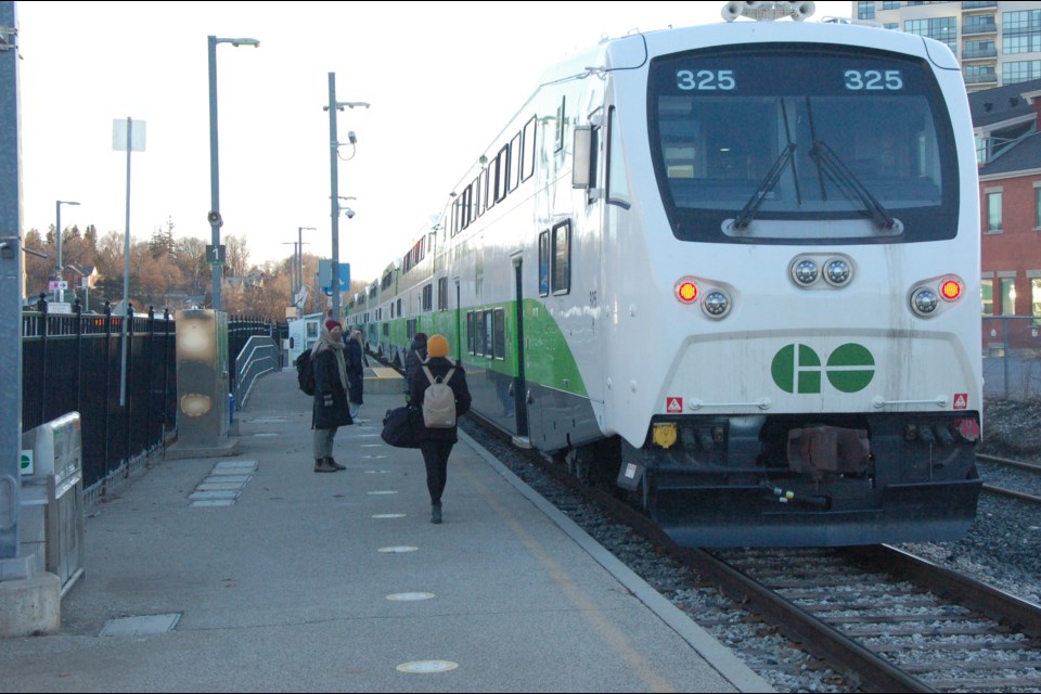 GO train at Guelph Central Station. GuelphToday file photo