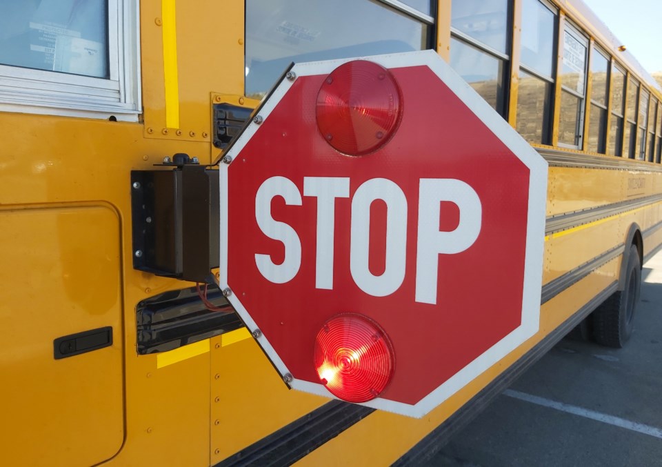 20210319 School Bus stop sign RV