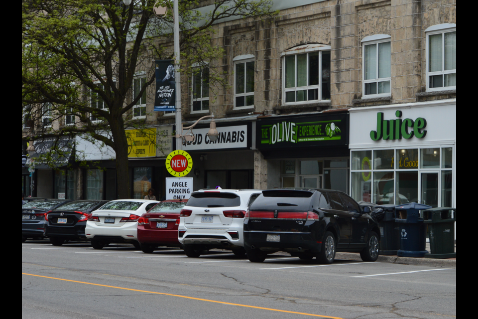 New angled parking spaces on Wyndham Street North.

Santana Bellantoni/GuelphToday