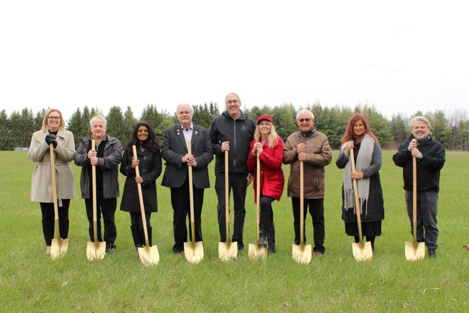 (l-r):  Samantha Lawson, GRCA CAO; Chris White, GRCA Chair and Mayor of Guelph/Eramosa Township; Nanita Mohan, Rotary Club of Guelph President; Marty Fairburn, Rotary Club of Guelph Charitable Foundation Chair; Paul Salvini, GRCF Chair; Carolyn Weatherspoon, Rotary Club of Guelph Centennial Committee Co-Chair and GRCF Board Member; Wayne Fyffe, GRCF Past Chair; Susan Frasson, Donor and Representative of the project’s Honorary Chair Family; Paul Sapounzi, +VG Architects, Partner-in-Charge.