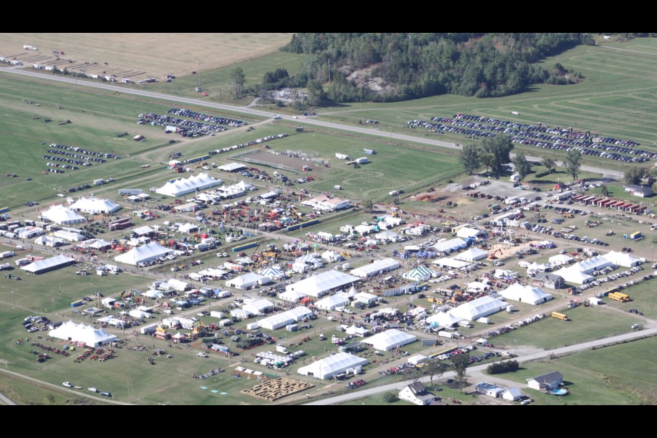 Aerial photo of the 2018 International Plowing Match and Rural Expo near Chatham.
