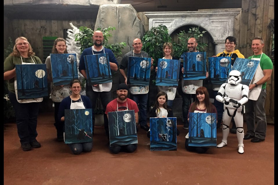A dozen people came out to The Round Table for a Star Wars-themed paint party led by local artist Rae Wright. Hunter Follon-Crowther for GuelphToday.com