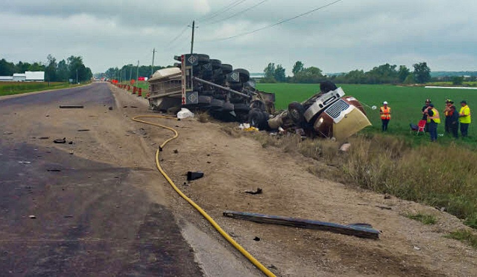 Emergency crews were on the scene of a serious accident in Mapleton Township Tuesday morning. OPP photo