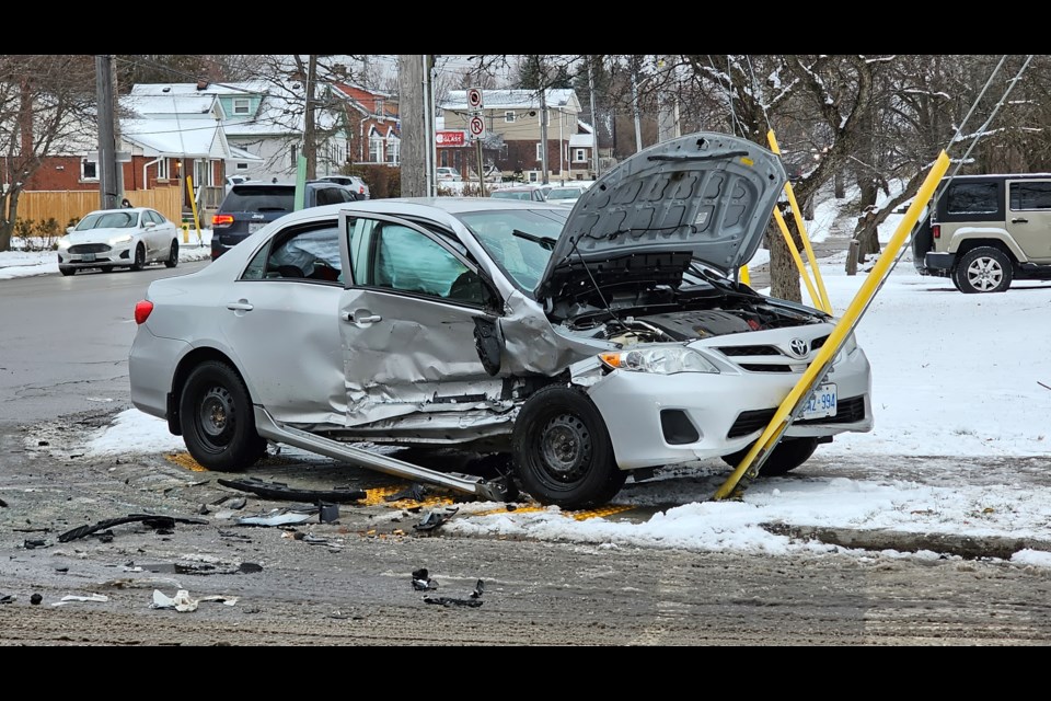 Two vehicles were involved in a crash on Edinburgh Road and Water Street mid-afternoon Wednesday. No injuries were reported.