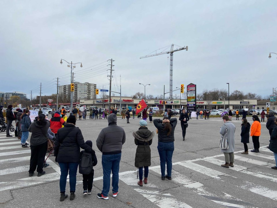 Protesters blocking major Guelph intersection (Update now clear