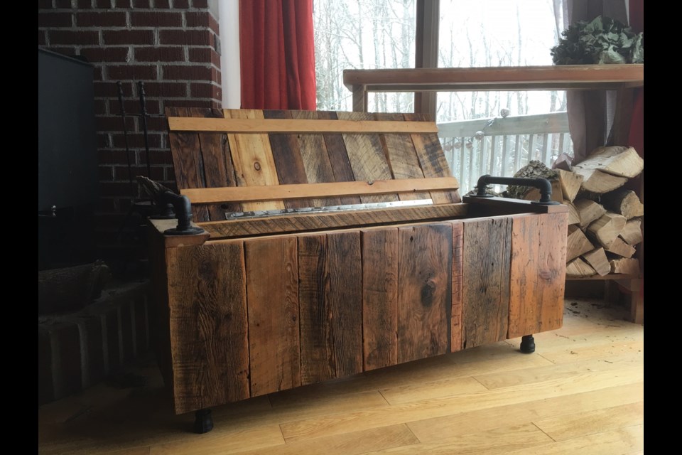 A Martin Lillakas made trunk from reclaimed wood. 