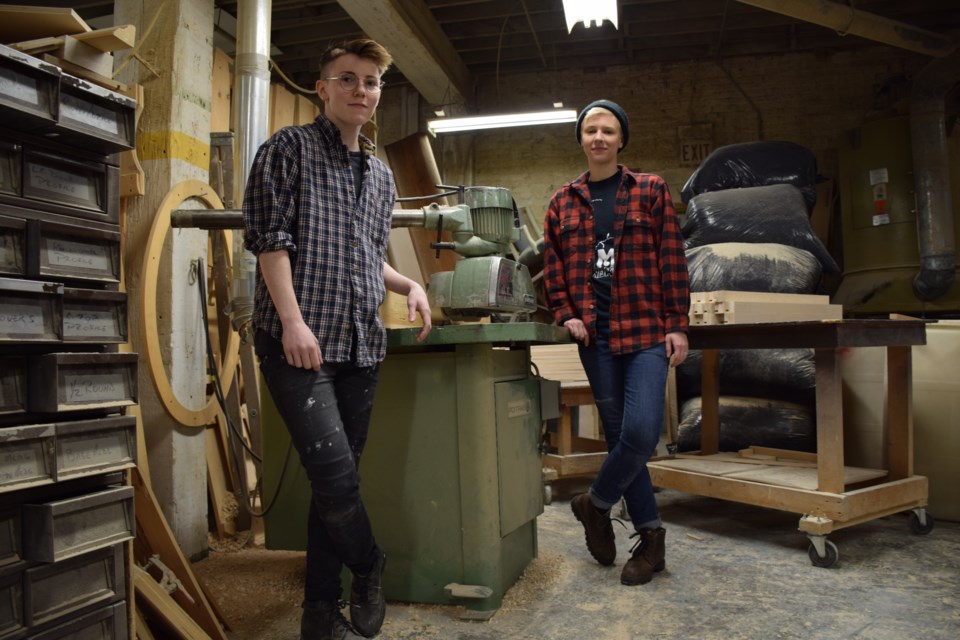 The furniture makers share a large workshop with Kip's furniture-building parents Cindy and Rodney McGregor on York Road. 