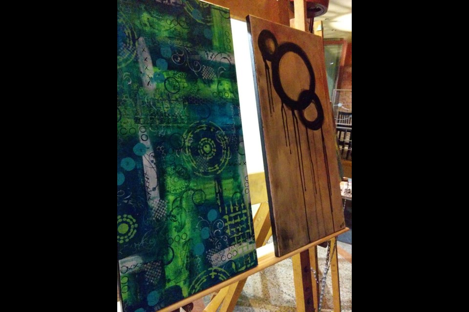 Fine Arts students at the University of Guelph provided art for backdrop