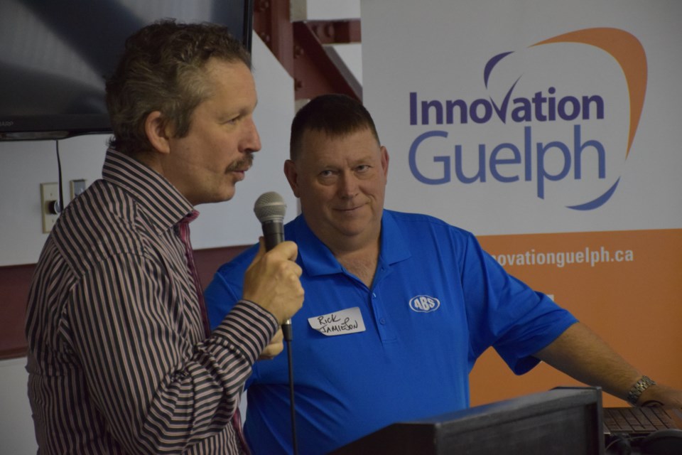 Jim Estill of Danby, foreground, and Rick Jamieson of ABS Friction, are looking for a few good entrepreneurs to takes some opportunities and run with them. Rob O'Flanagan/Guelphtoday