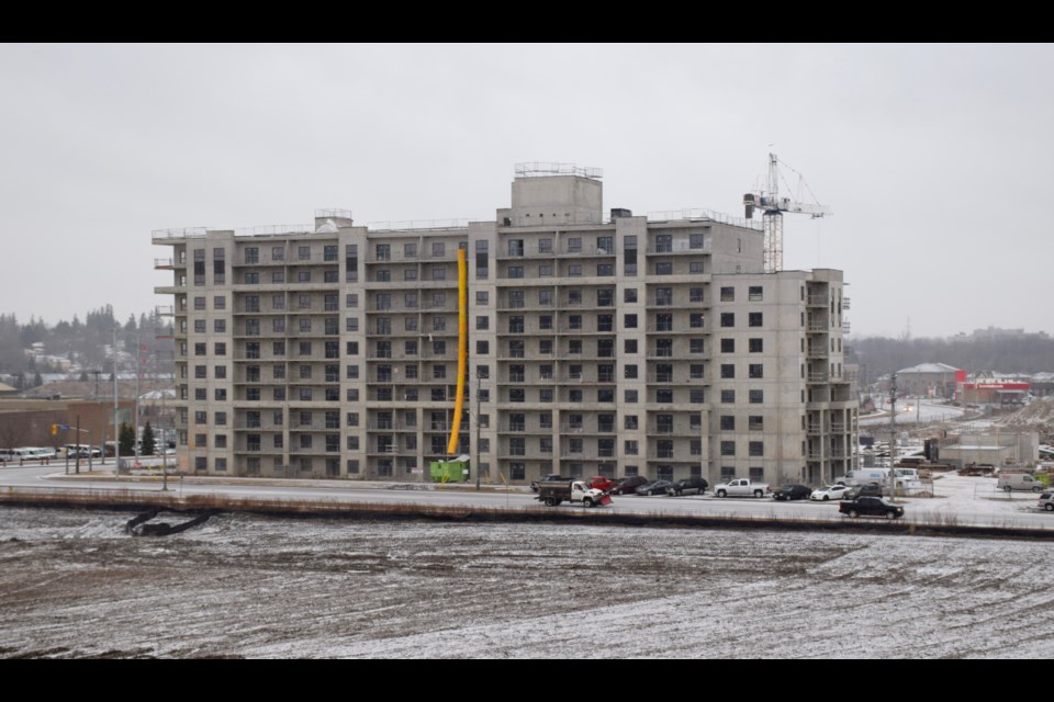 The first of three apartment towers in Joylife Imperial Towers on Guelph's west side could begin occupancy later this year. 