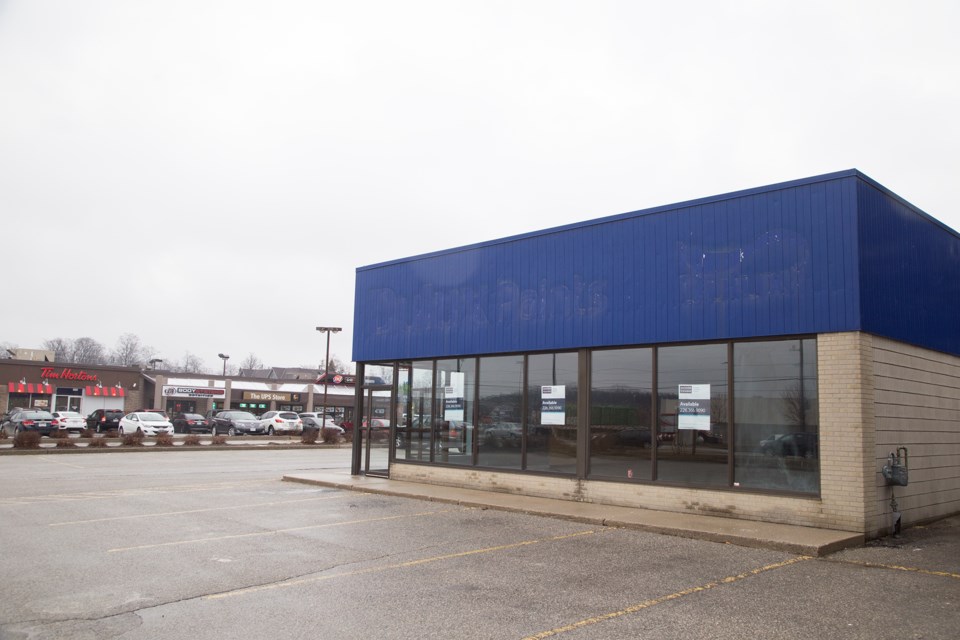 The former Dulux Paint store at 314 Stone Road West may be the location for Guelph's cannabis retailer. Kenneth Armstrong/GuelphToday