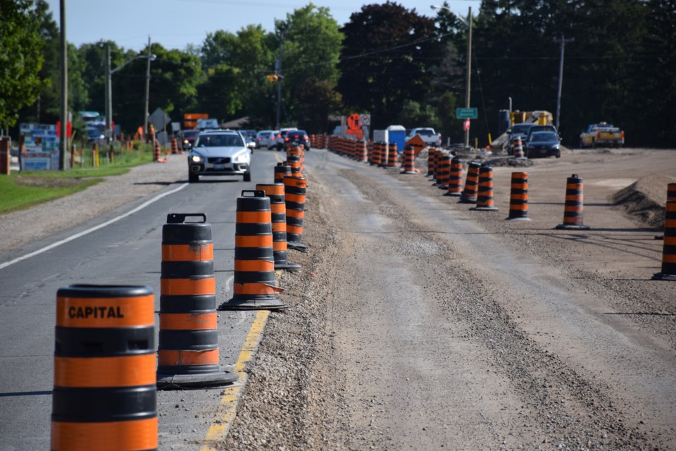 Steady progress is being made on a Highway 7 roundabout just east of Guelph. It will replace a dangerous intersection at Jones Baseline. Rob O'Flanagan/GuelphToday