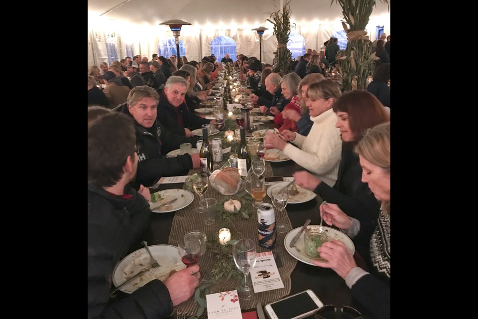 People enjoy a feast of local ingredients at the Farm To Fork event at 4th Line Cattle Co. Barbara Geernaert for GuelphToday