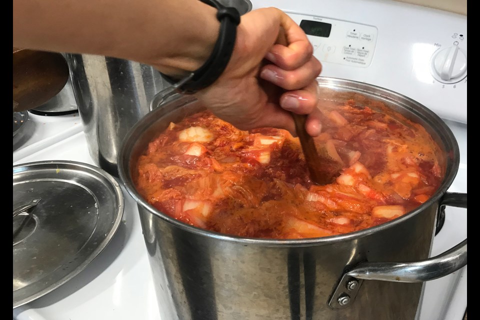 Making soup at the Ignatius Farm Stone Soup event that marks the end of the growing season. Barbara Geernaert for GuelphToday